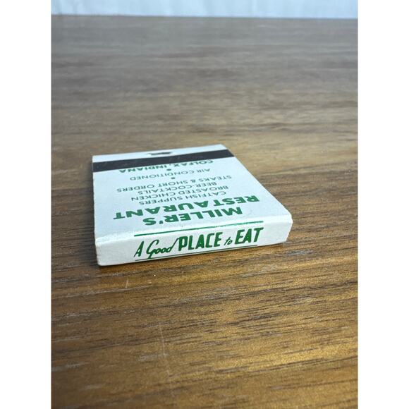 Colfax Indiana Miller's Fish Suppers Restaurant Matchbook Unstruck IN Ephemera - Picture 3 of 5